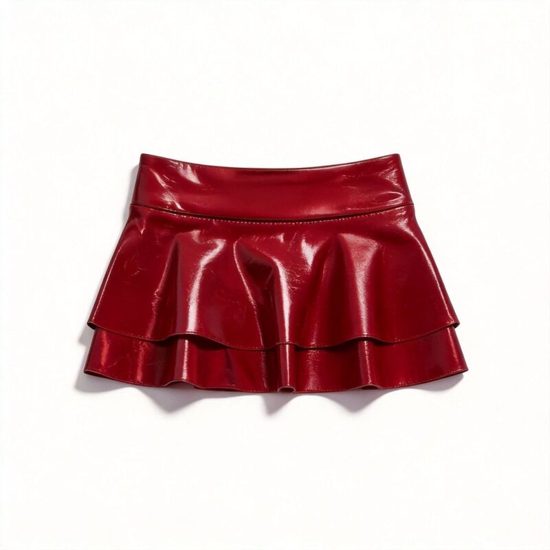 Hot Girl Short Skirt, Low-Waisted Double-Layered Ruffle Skirt, Shiny, Slimming, Ultra-Short, Versatile, Unlined, Revealing Mini Skirt Hot Girl Short Skirt, Low-Waisted Double-Layered Ruffle Skirt, Shiny, Slimming, Ultra-Short, Versatile, Unlined, Revealing Mini Skirt