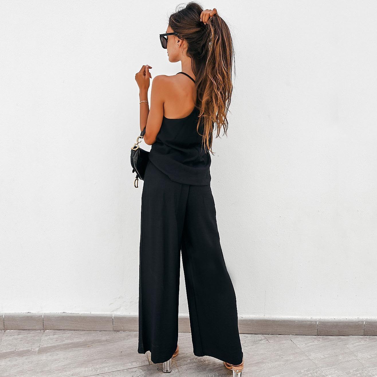 2 Piece Set Quantity Daily Occasion Breathable Function Daily Women'S Casual Solid Color Spandex Pant Co-ord Set Pants Sets