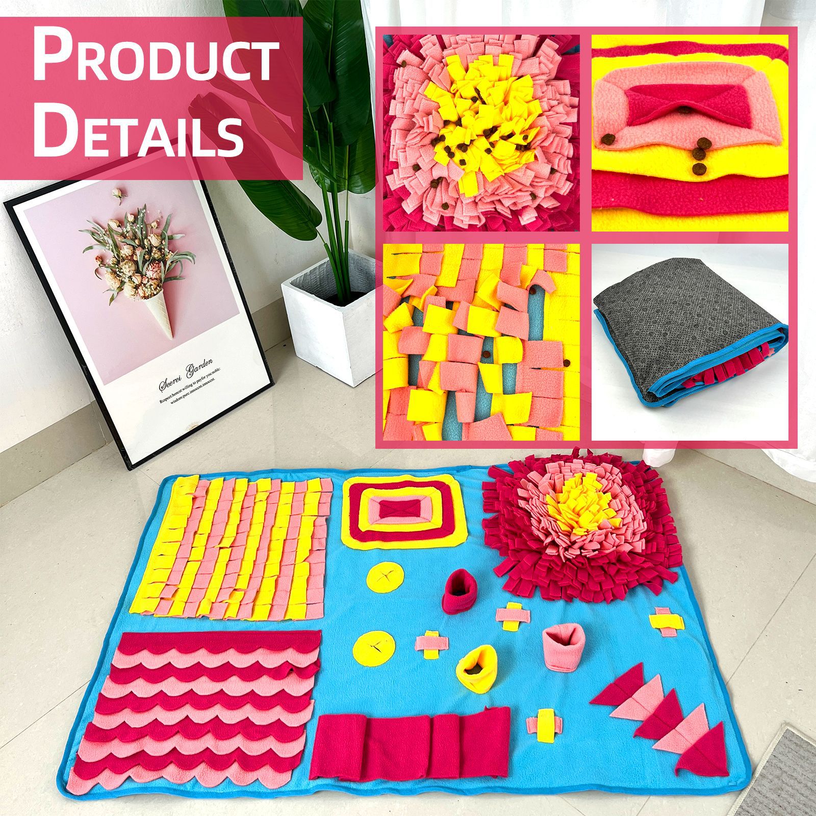 Productos para mascotas para perros y gatos almohadillas de olor grandes almohadillas de olor de comida lenta colorida para perros resistentes a la mordida mantas de juguetes inteligentes