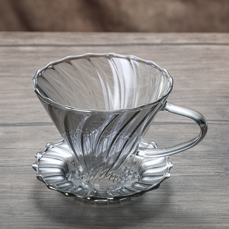 新型ガラス灰皿縦紋雲壺コーヒーポット600ミリリットルセット灰皿v60フィルター漏斗フィルターカップ|undefined