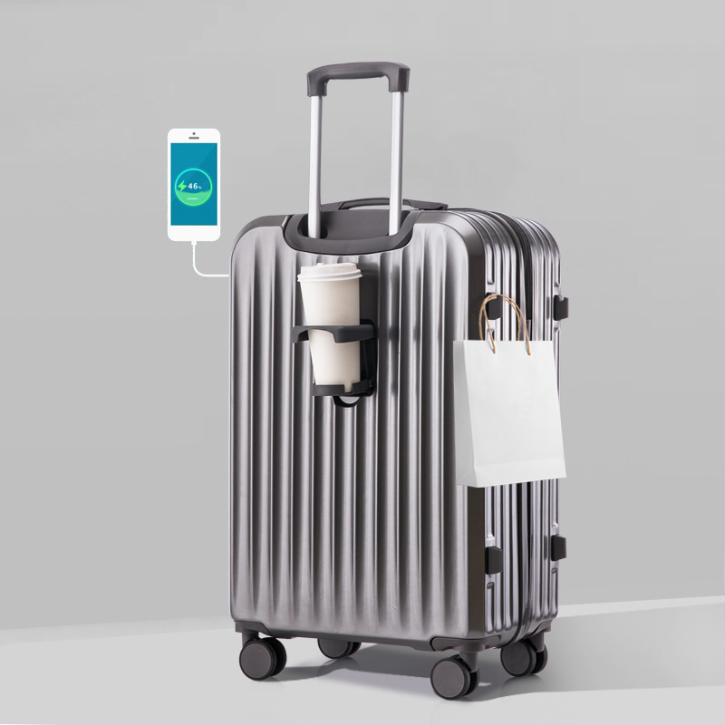 Multifuncional explosión de fuego maleta silenciosa rueda universal de 22 pulgadas caja de cifrado caja de palanca de tracción fuerte