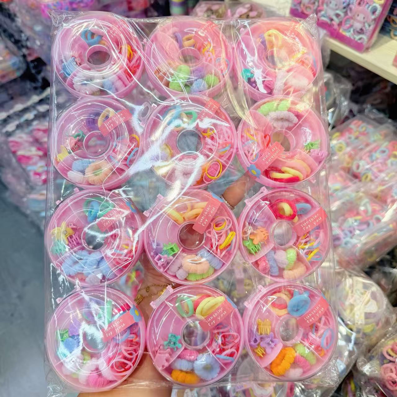 Mini cabeza de princesa en caja, clip de agarre pequeño, clip de flequillo, horquilla rota en la frente, banda elástica para niños, no daña el cabello, anillo del pulgar al por mayor image 17