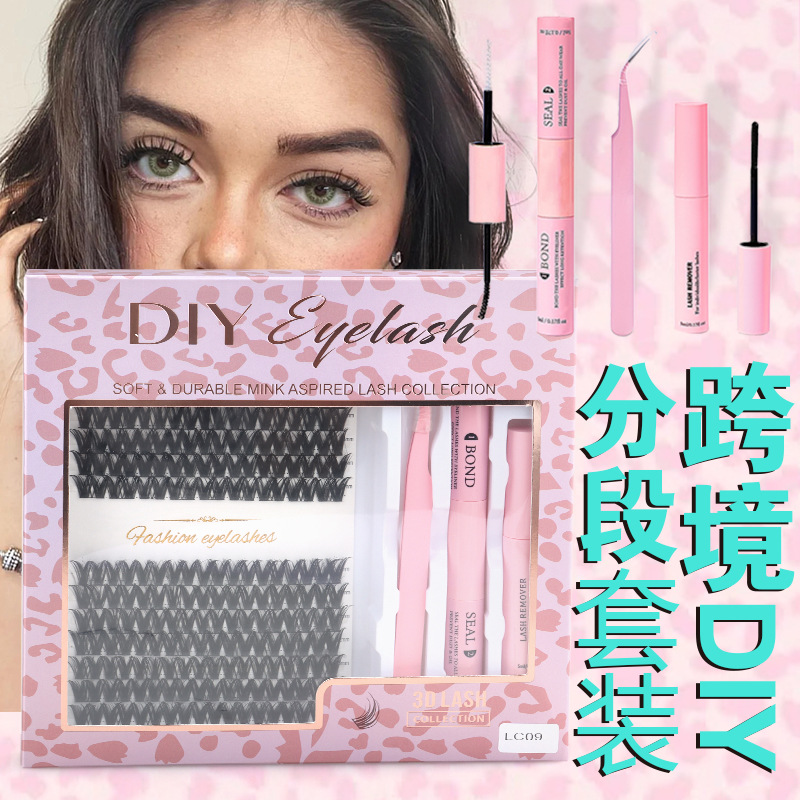 Pestañas postizas largas y gruesas de fibra de lana segmentadas autoinjertadas transfronterizas europeas y americanas