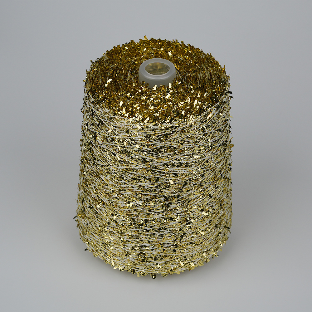 金蝴蝶纱线 亮片蝴蝶纱线纸片纱亮片纱马尾纱服装小香风