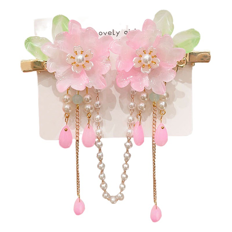 Children's Hanfu Headwear Antique Head Chain Eyebrows Girls' Flower Hair Accessories Super Fairy Chinese Style Vintage Tassel Accessories