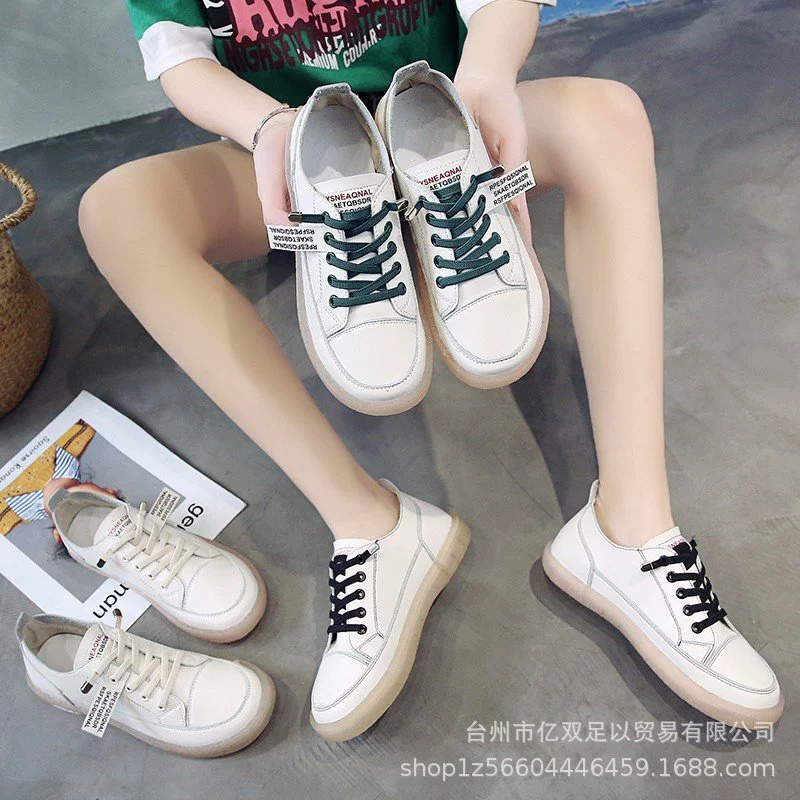 Белые туфли на мягкой подошве с говяжьим сухожилием, женская новая весенняя женская обувь 2021, обувь на плоской подошве в Корейском стиле, повседневная обувь для беременных