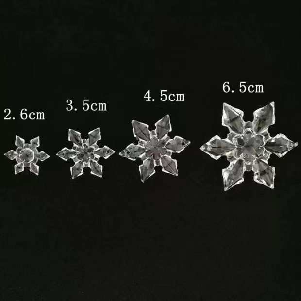 雪花片水晶挂件圣诞透明雪花仿真亚克力雪花圣诞树挂件圣诞装饰品