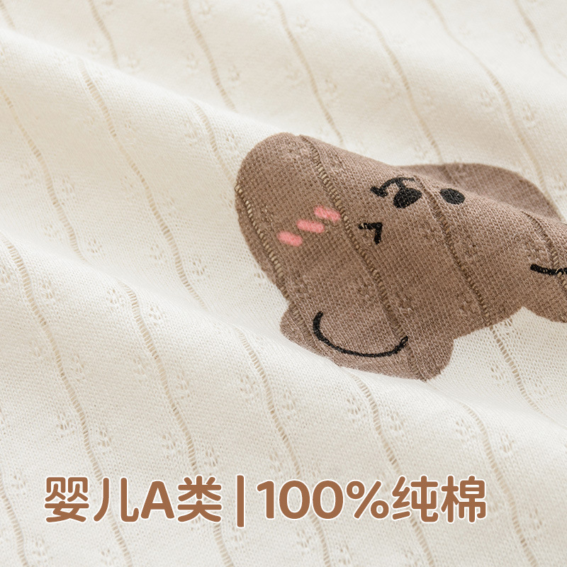 Recién nacido verano ultra-Delgado mono de algodón protección del vientre del bebé mameluco de manga larga transpirable Clase A algodón ropa de aire acondicionado escalada larga