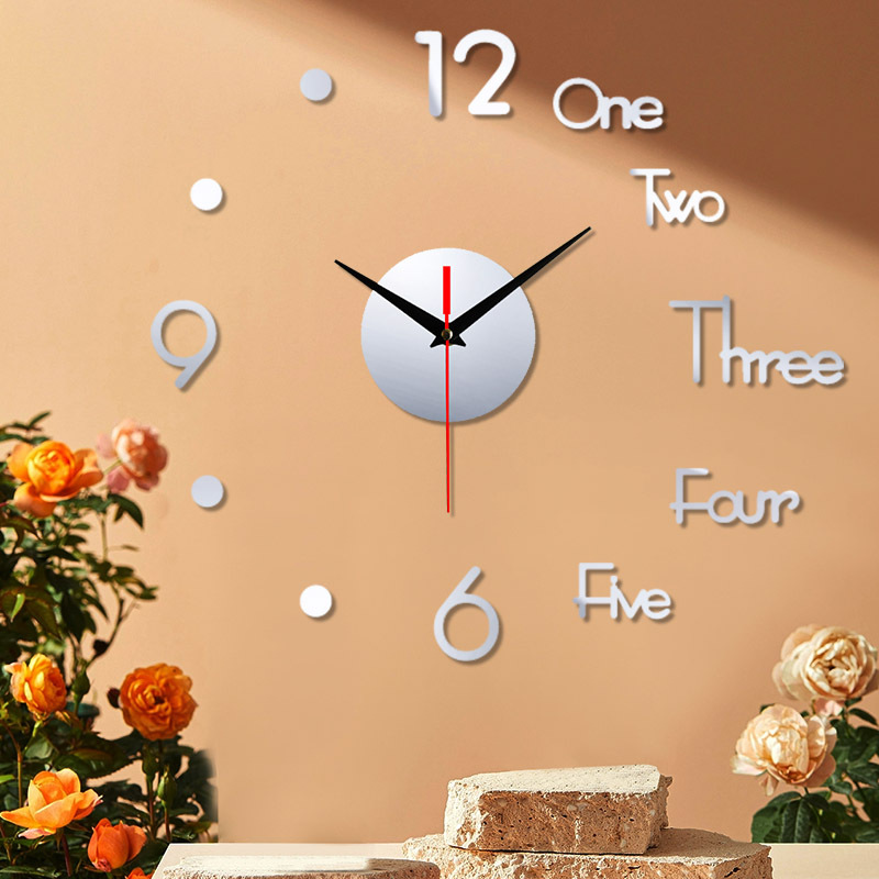 Cruz-frontera creativo acrílico Reloj de pared DIY personalizado moda 3D etiqueta de la pared Reloj de pared hogar caliente mudo reloj decorativo