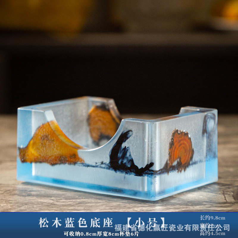 Taza de té de madera japonesa almohadilla de aislamiento de resina simple taza de taza almohadilla creativa piezas de ceremonia del té accesorios de acantilado hogar almohadilla de ciprés