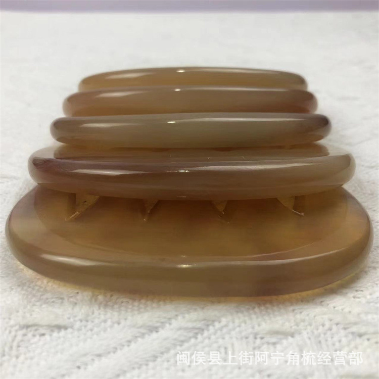 Goat Horn Five-Tooth Massage Comb Yang Jiao Shu Head Scalp Meridian Gua Sha Tool 9.5cm specifications