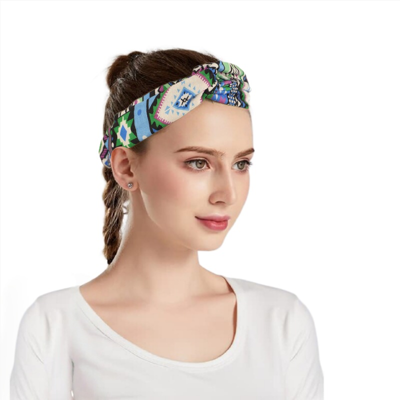 Amazon 春と夏の新しいヒョウ柄プリント弾性つば広クロスヘアバンドヨガフィットネススポーツヘアバンド女性用|undefined