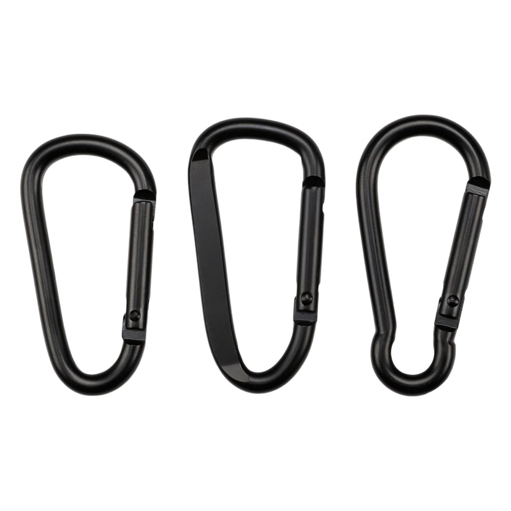 Wholesale In-Stock No. 5 D-Shaped Aluminum Alloy Carabiner Outdoor Water Bottle Hook Clip Electrophoresis All-Black Gourd Buckle
