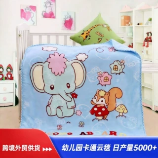 厂家直供儿童毛毯幼儿园学生小被子双层云毯婴儿毯子秋冬午睡盖毯