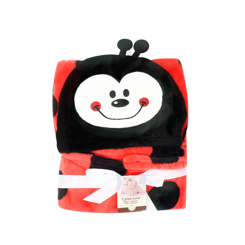Manta de Coral para Bebés Sunnozy, Universal para Todas las Estaciones, con Capucha, Diseño de Dibujos Animados, Suave