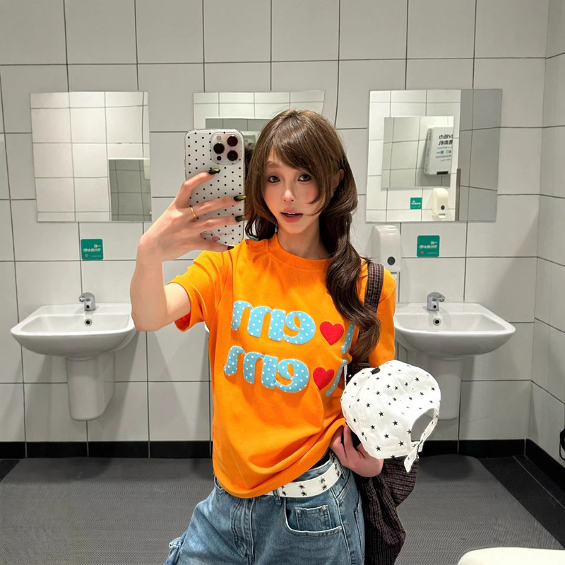 American-Style New Dopamine Sweet and Spicy Foam Letter Print Short-Sleeve T-Shirt for Women, Summer Slim-Fit Trendy Top American-Style New Dopamine Sweet and Spicy Foam Letter Print Short-Sleeve T-Shirt for Women, Summer Slim-Fit Trendy Top