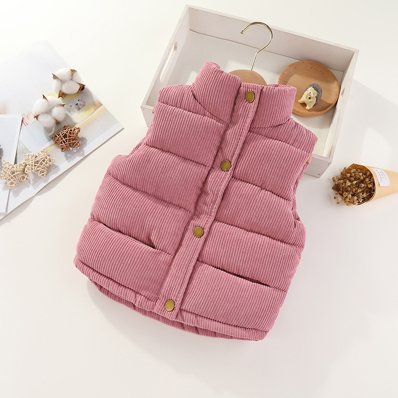 Chaleco para niños y niñas engrosado cálido desgaste exterior PANA Otoño e Invierno Chaleco de algodón bebé torre exterior chaleco