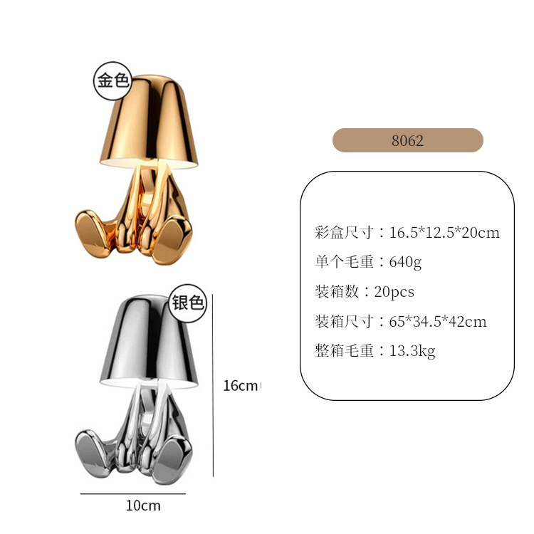 Ventas transfronterizas pequeñas lámparas de escritorio de oro recargable lámpara de noche decoración de lámparas de escritorio regalos de cumpleaños de vacaciones decoración image 15