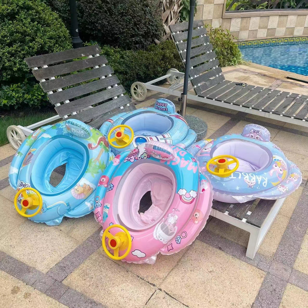 children's cartoon inflatable steering wheel for baby