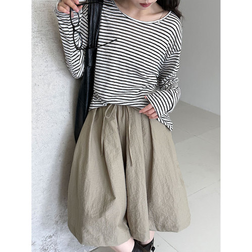 Luxe Relaxed Wide-Leg Casual Pants for Women - Summer New Arrival, Elastic Drawstring High-Waist Slimming A-Line Trouser Skirts - Item 0876