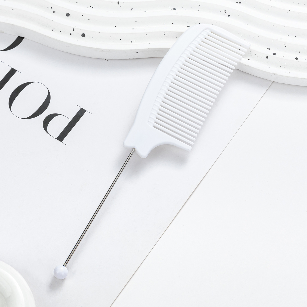 Peine con cuentas de bricolaje Peine multicolor Peine de cola puntiaguda Herramienta de peluquería Peine para el cabello Peine para el cabello Peine para el cabello Peine de plástico