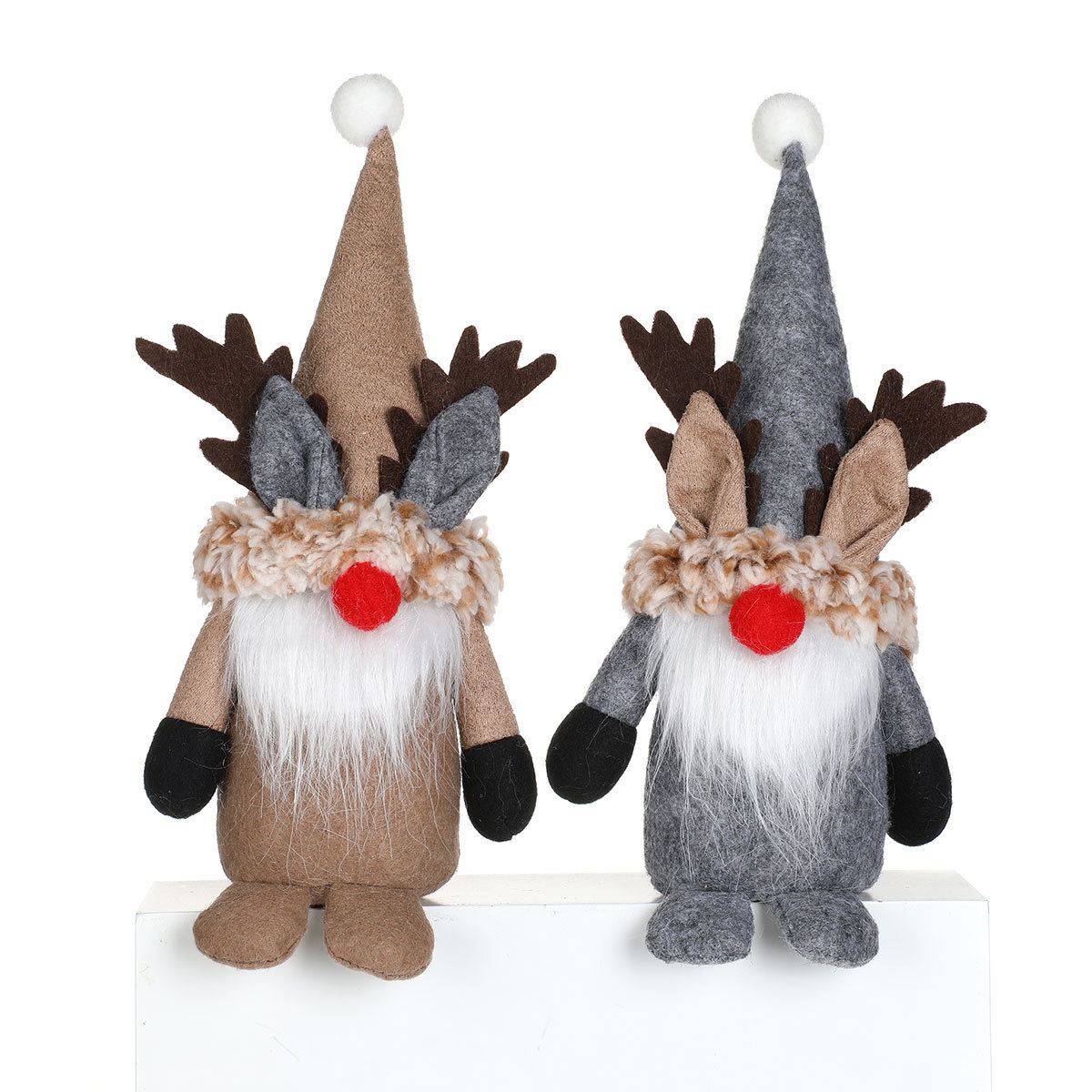 Muñecas de Navidad de corno de ciervo muñecas de Navidad pequeños regalos sin cara Rudolph muñecas de pie