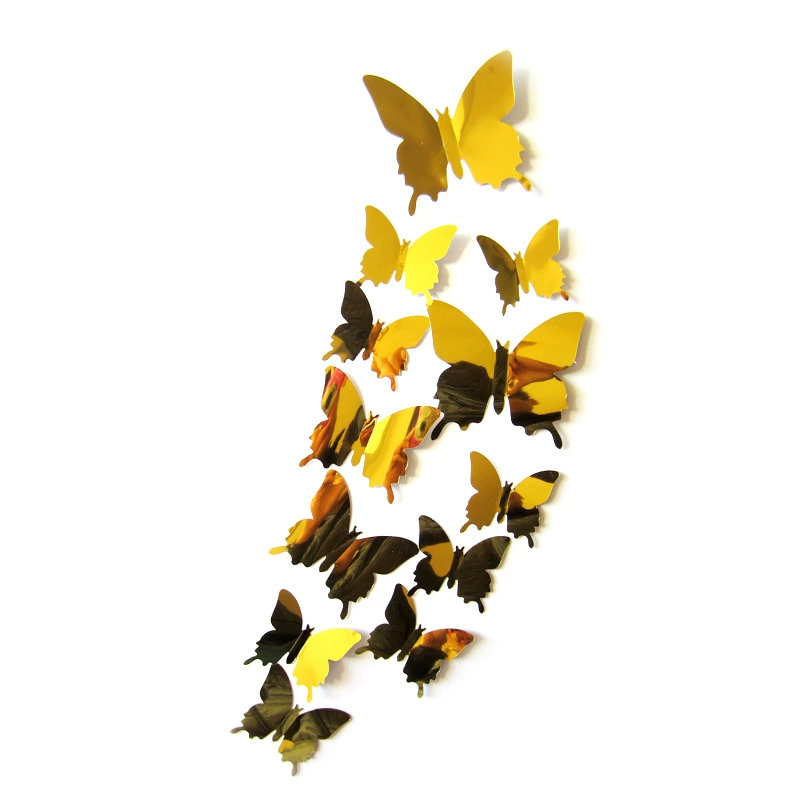 AliExpress Amazon 12 3D Mirror Butterflies PET Mirror 3D Butterflies Bedroom Living Room Wall Sticker Decoration
