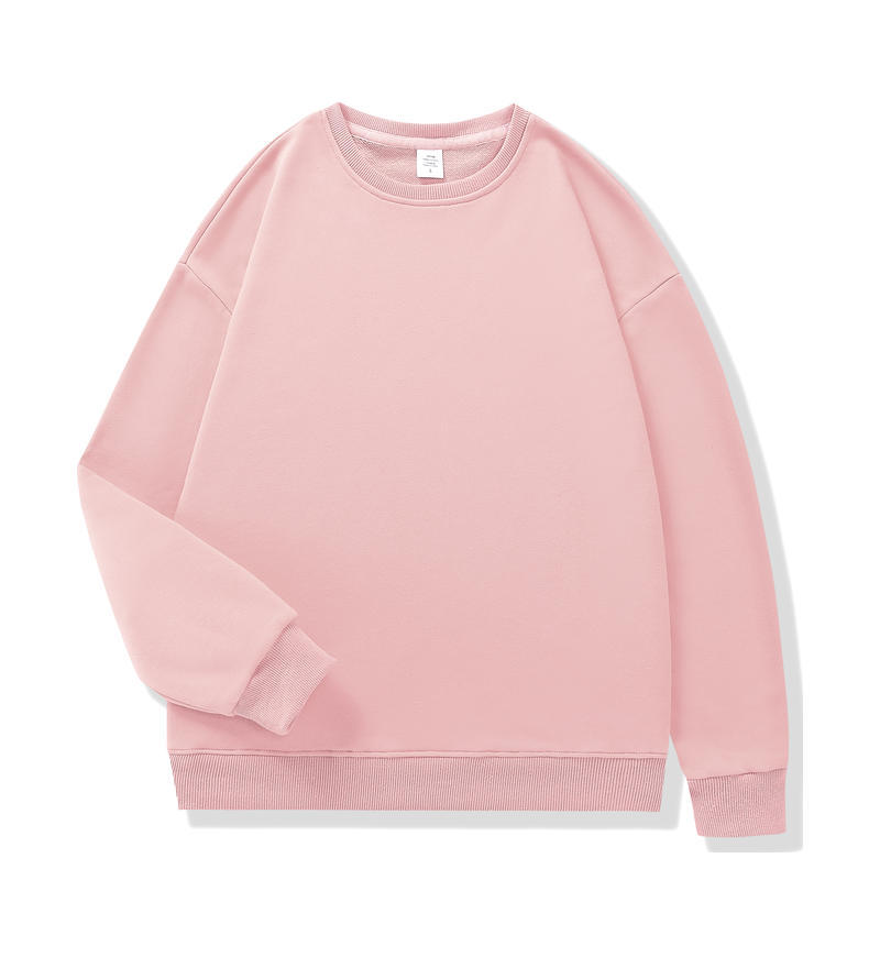 Camiseta de manga larga de algodón puro de color sólido para otoño e invierno, uniforme escolar de cuello redondo, sudadera promocional con logotipo impreso, uniforme de trabajo para grupos