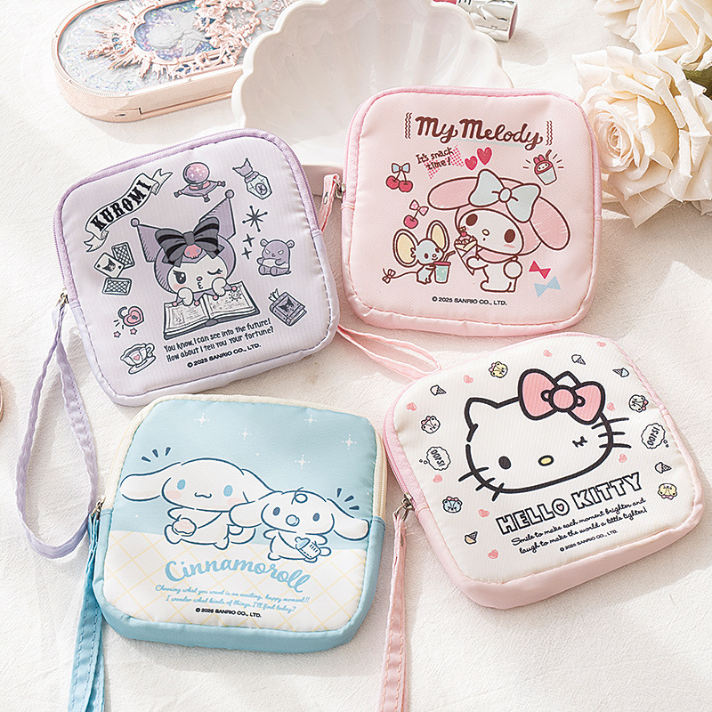 サンリオ正規品 ハローキティ かわいい生理用ナプキン収納袋 おばさんナプキン 学生 ポータブル口紅小銭入れ ミニ|undefined