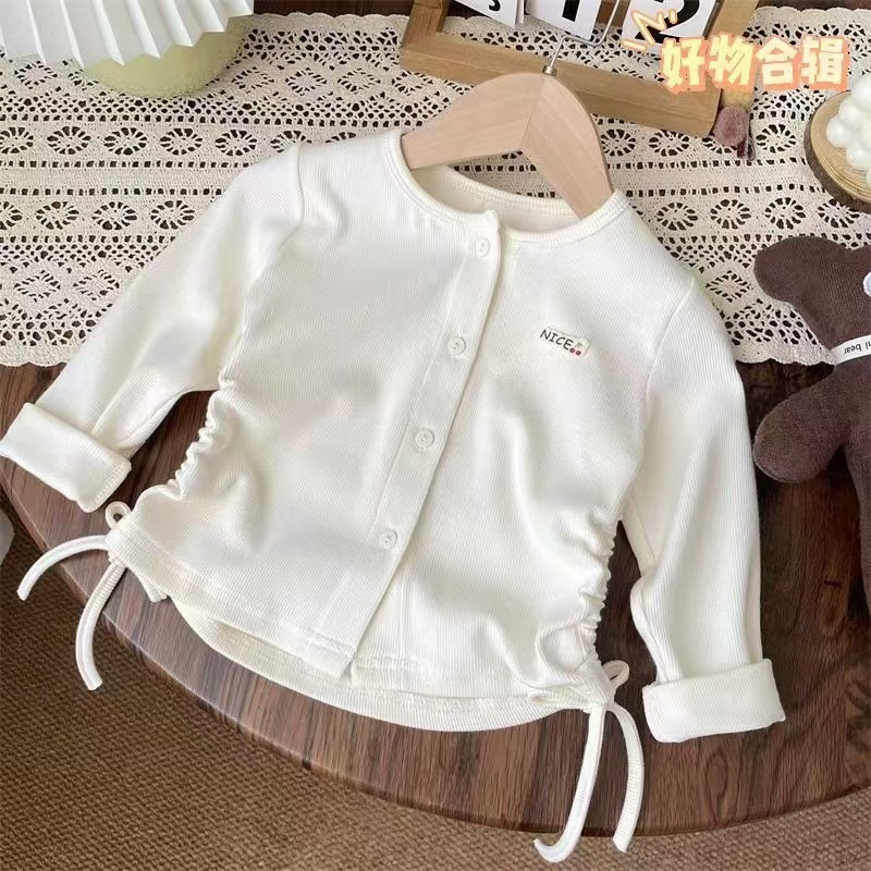 2026 chaqueta de otoño de color sólido camiseta de base de ropa de otoño de mujeres tesouro de cuerda de dibujo camiseta casual camiseta de tela de lana image 4
