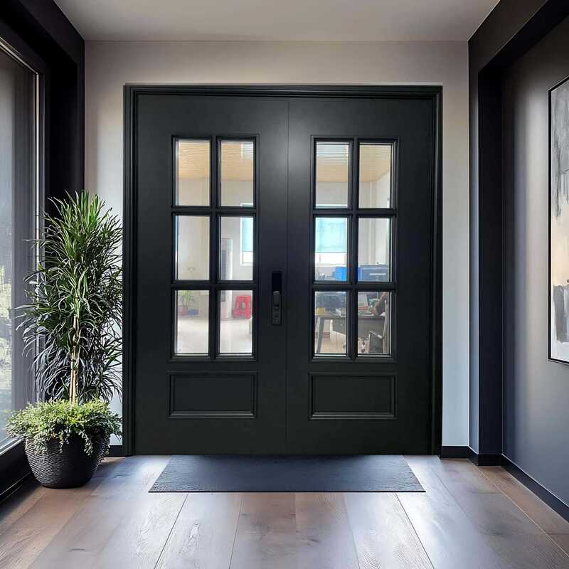 Glass Splicing Entrance Cast Aluminum Armored Door Villa Door Community Anti-Theft Door Frosted Glass Edgeless Technology
