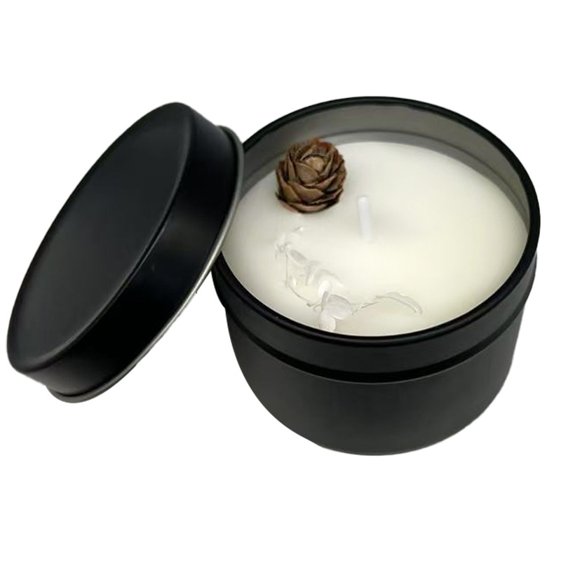 Vela aromática transfronteriza en recipiente, recuerdo romántico para dormitorio, fragancia de cera de soja para interiores, vela en lata, aromaterapia.