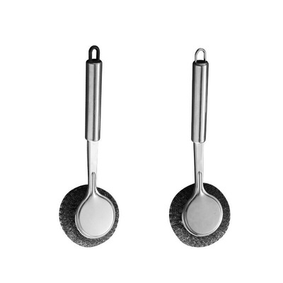 不锈钢锅刷厨房专用洗锅钢丝球刷长柄洗碗清洁刷子刷锅神器不掉丝