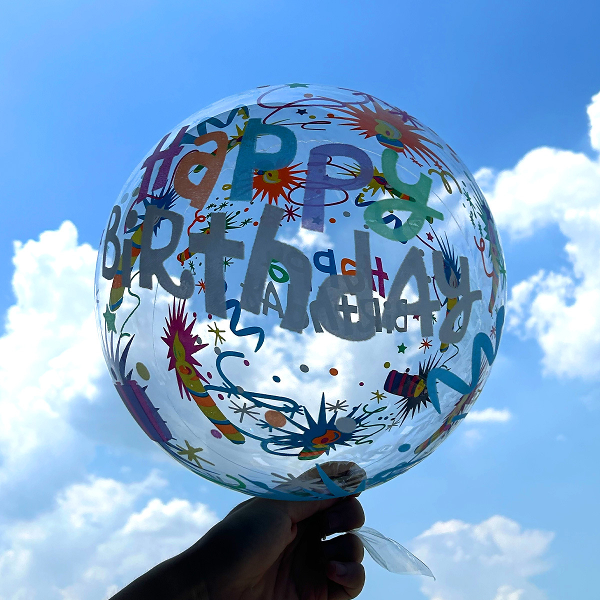 Red de red transparente estampado luminoso de 20 pulgadas bola de onda mercado nocturno puesto callejero globo decoración de cumpleaños accesorios