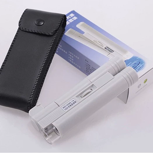 Портативный 40-кратный микроскоп со шкалой со светодиодной подсветкой увеличительное стекло для печати точечных ювелирных изделий увеличительное стекло