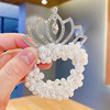 Children's tiara for princess from pearl, hair rope, flowered