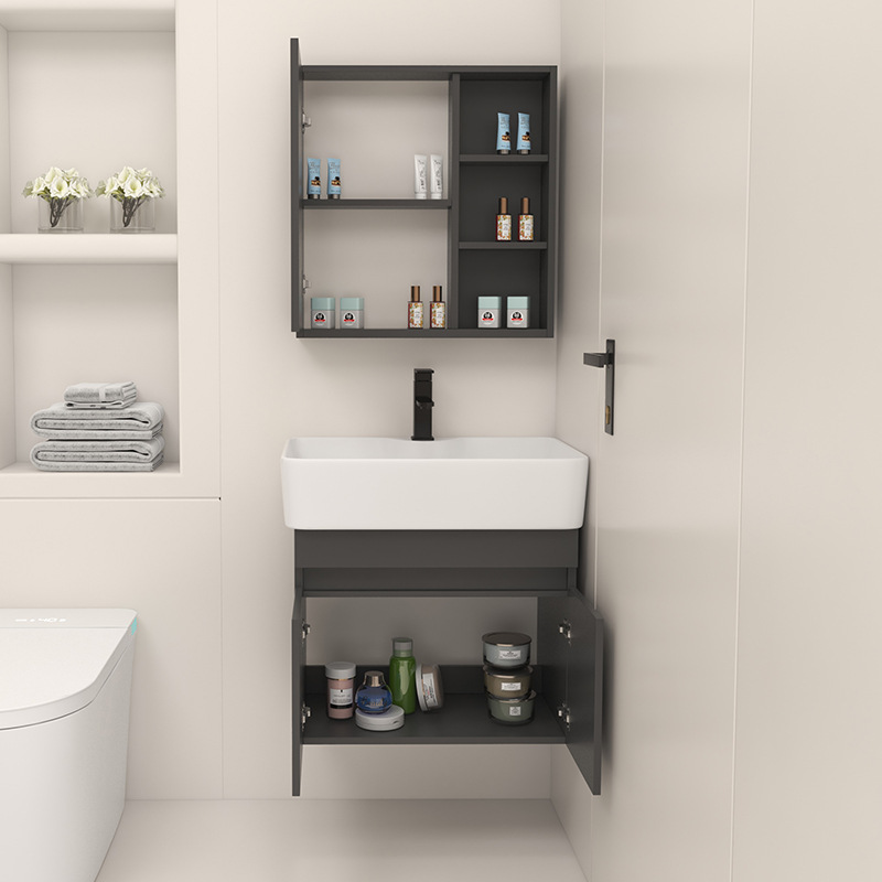 gabinete de baño de madera sólida de casa cerámica integral lavabo gabinete combinación