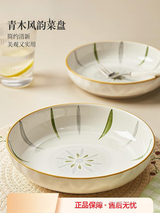 Fresh Plate Household Dish Plate 2025 New Ceramic Dishes and Tableware Underglaze Color Dinner Plate High-End Dish Deep Plate