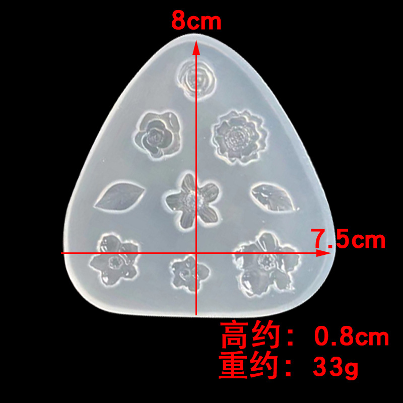 Espejo Día de San Valentín confesión tridimensional Rosa molde de silicona pequeña flor hoja accesorios jabón hecho a mano molde de yeso epoxi