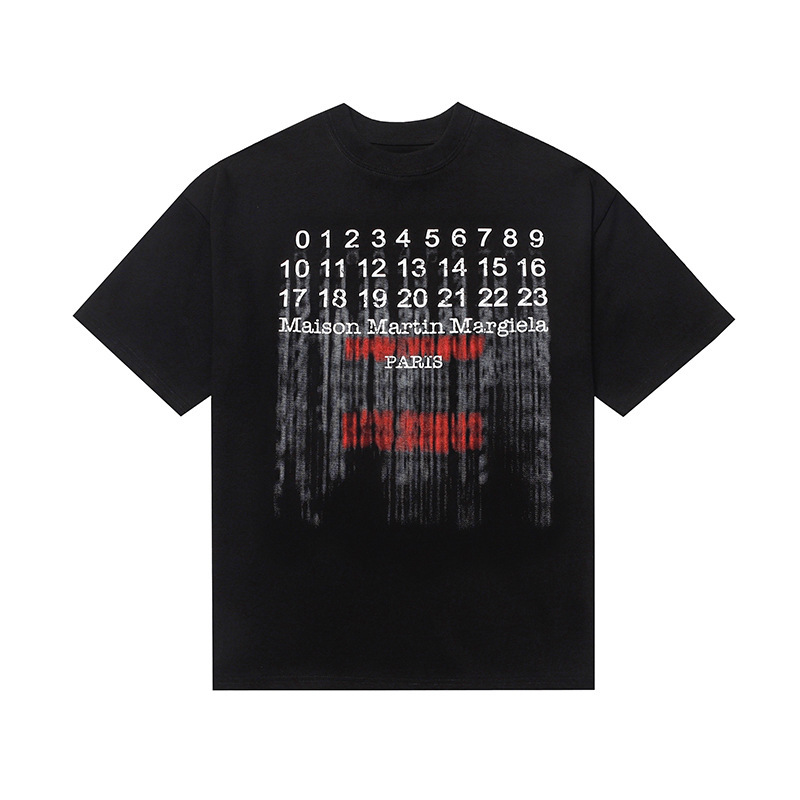 24SS 新デジタルパターンラウンドネックメンズとレディースのトレンディな半袖コットンカジュアル T シャツシリーズ|undefined