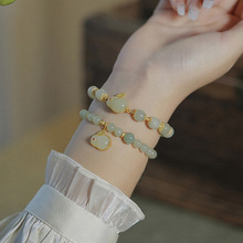 天然和田玉手串小兔子手绳女兔年钱途无量手饰品本命年福牌