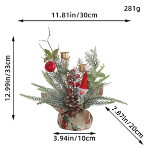 Christmas Candle Holder Decoration Red Fruit Creative Dining Table Desktop Ornament