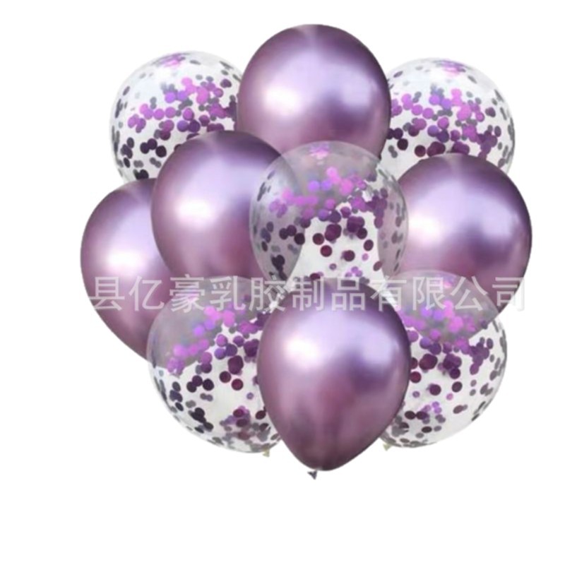 Transfronterizo 12 pulgadas transparente lentejuelas globos de metal combinación fiesta decoración de cumpleaños rojo en línea engrosado lentejuelas globos