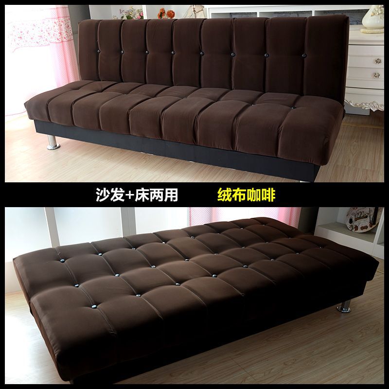 公寓客厅北欧油蜡PU皮革出租房三人小户型理发店可折叠两用沙发床|undefined