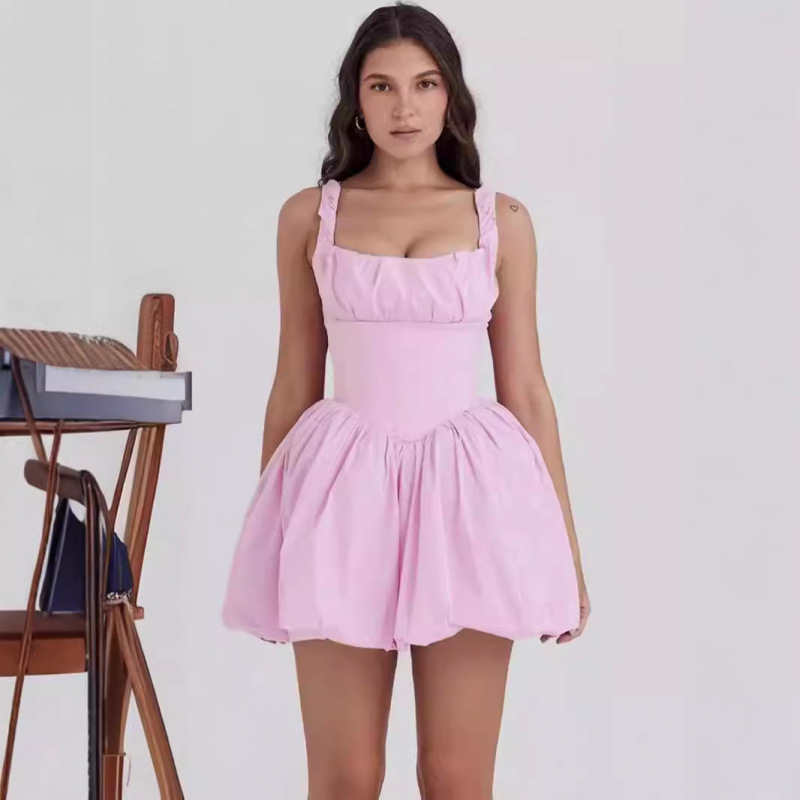 French Sweet Age-reducing Hot Girl Fresh Style Fishbone Tight Waist Slimming Flower Bud Slip Skirt Fluffy Mini Short dress French Sweet Age-reducing Hot Girl Fresh Style Fishbone Tight Waist Slimming Flower Bud Slip Skirt Fluffy Mini Short dress