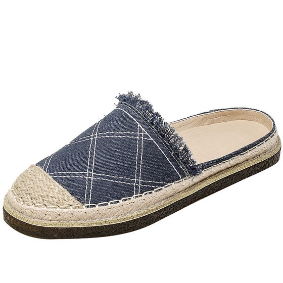 Xiaoxiang Style Fisherman Shoes 2023 Spring and Summer New Style Baotou Half Slippers Women's Lazy Muller Shoes Thick Slip-on Lefu