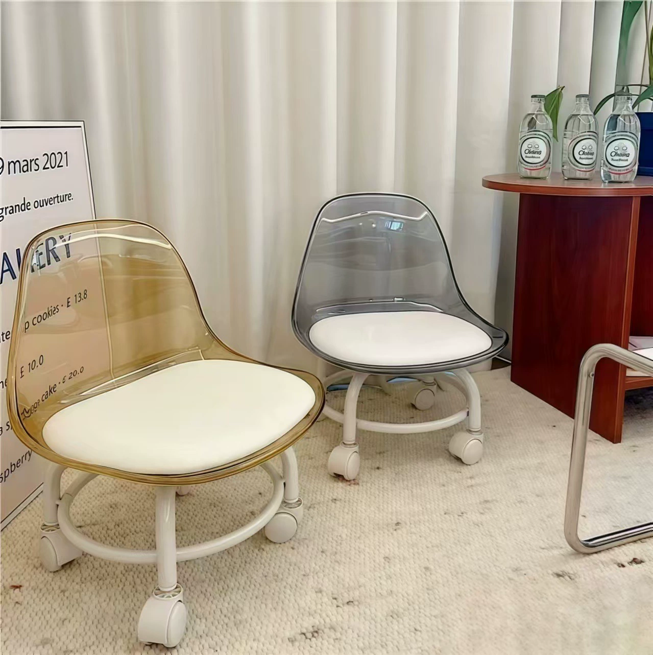 Домашний ремень Woler Артефакт Универсальный маленький стул Акрил прозрачная спинка толстая скамейка для обуви