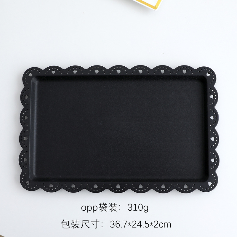 黑色甜品台婚礼蛋糕展示架点心托盘北欧家用客厅三层白色水果盘|undefined