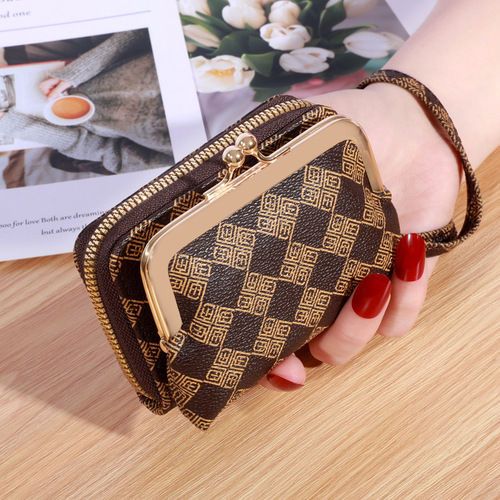 Women's Fashion Wrist Strap Wallet Short Length Zero Wallet Large Capacity Coin Holder with Multi-Card Slots Card Holder Money Clip