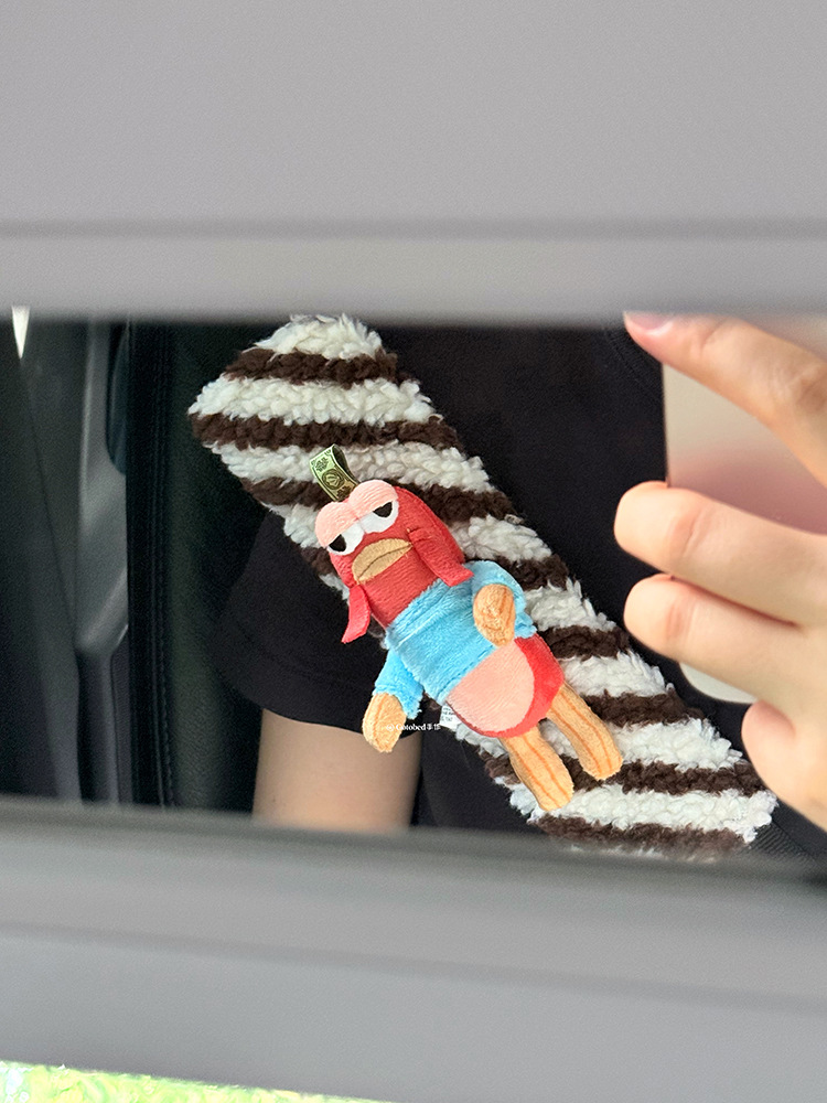 Spongebob Squarepants Bikini Bottom Residents Car Seat Shoulder Protector Plush Doll Seatbelt Decoration Anti-Strangle Imitation Shoulder Pad